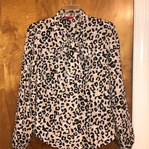 F21 Exclusive |  Leopard print bow tie blouse